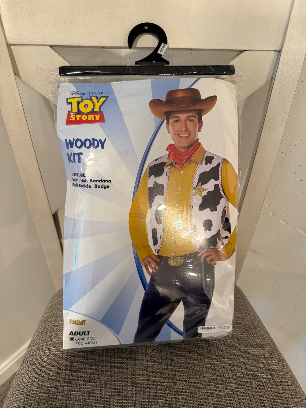 Toy Story Woody Adult Costume Kit - Yellow, Black & White